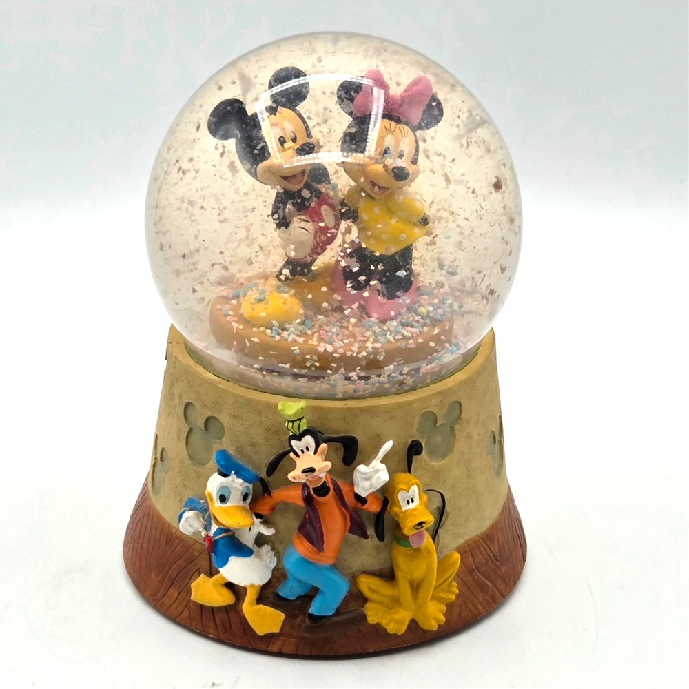 Disney Mickey and Minnie Mouse Music Box Snow Globe By‎ Kcare LISTEN to video!